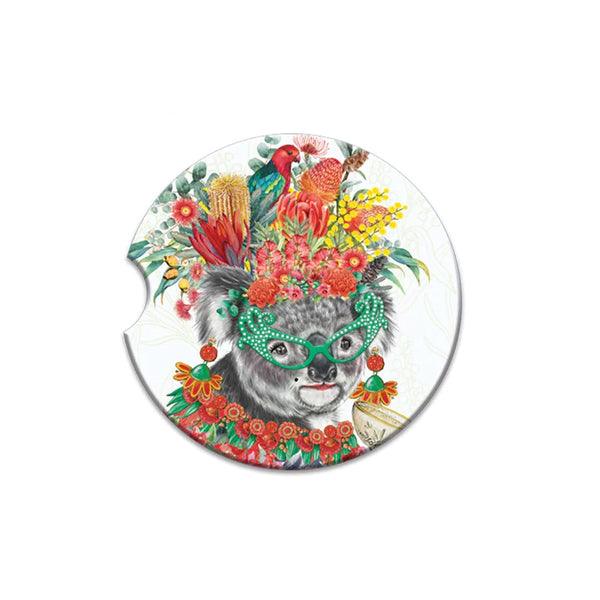 Lisa Pollock Ceramic Car Coaster - Dame Koala