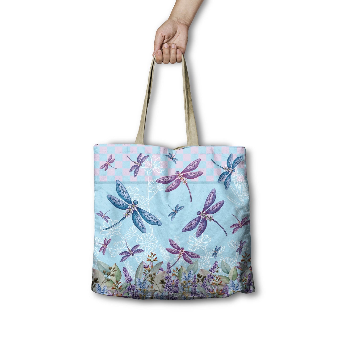 Lisa Pollock Shopping Bag - Lavender Dragonflies