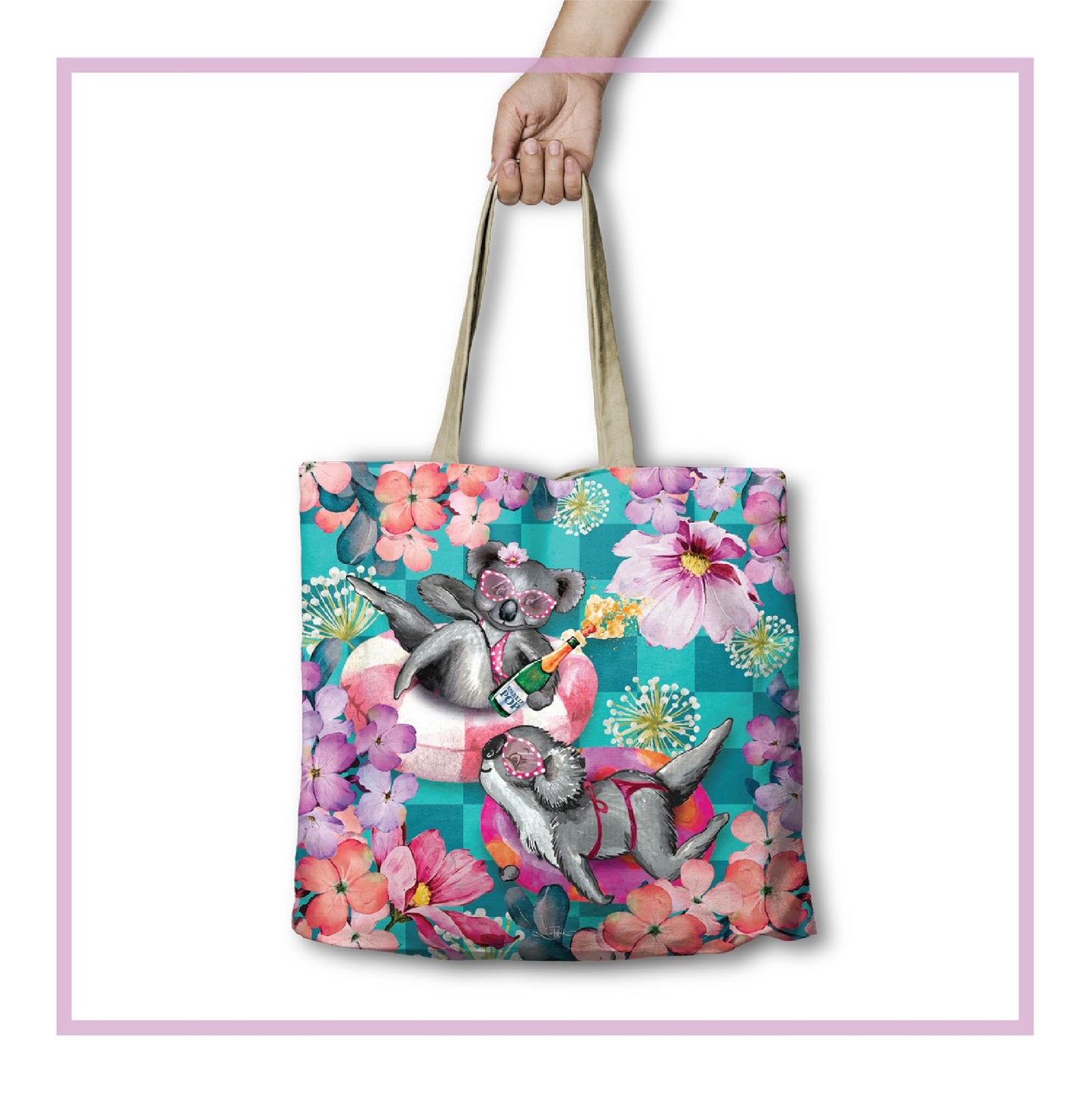 Reusable Shopping Bag - Koala Pool Party