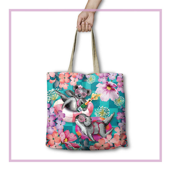 Reusable Shopping Bag - Koala Pool Party