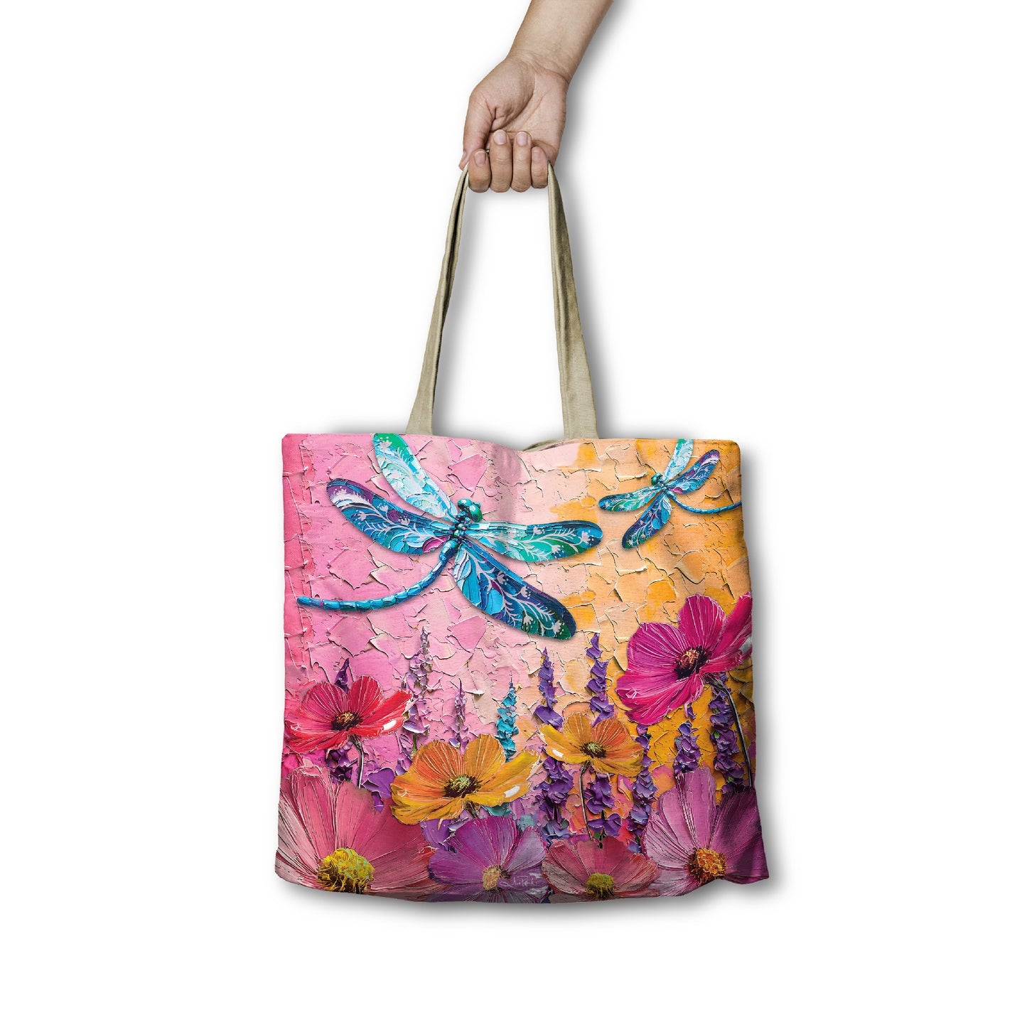 Reusable Shopping Bag - Playful Dragonfly