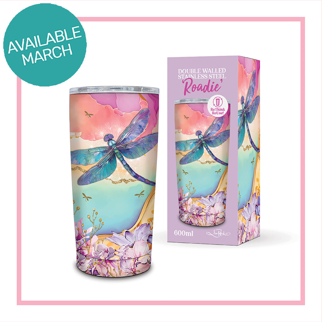 Lisa Pollock Roadie 600ml - Delightful Dragonflies