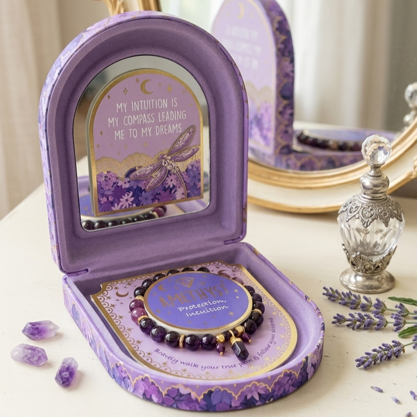 Lisa Pollock Amethyst Crystal Point Bracelet Gift Set