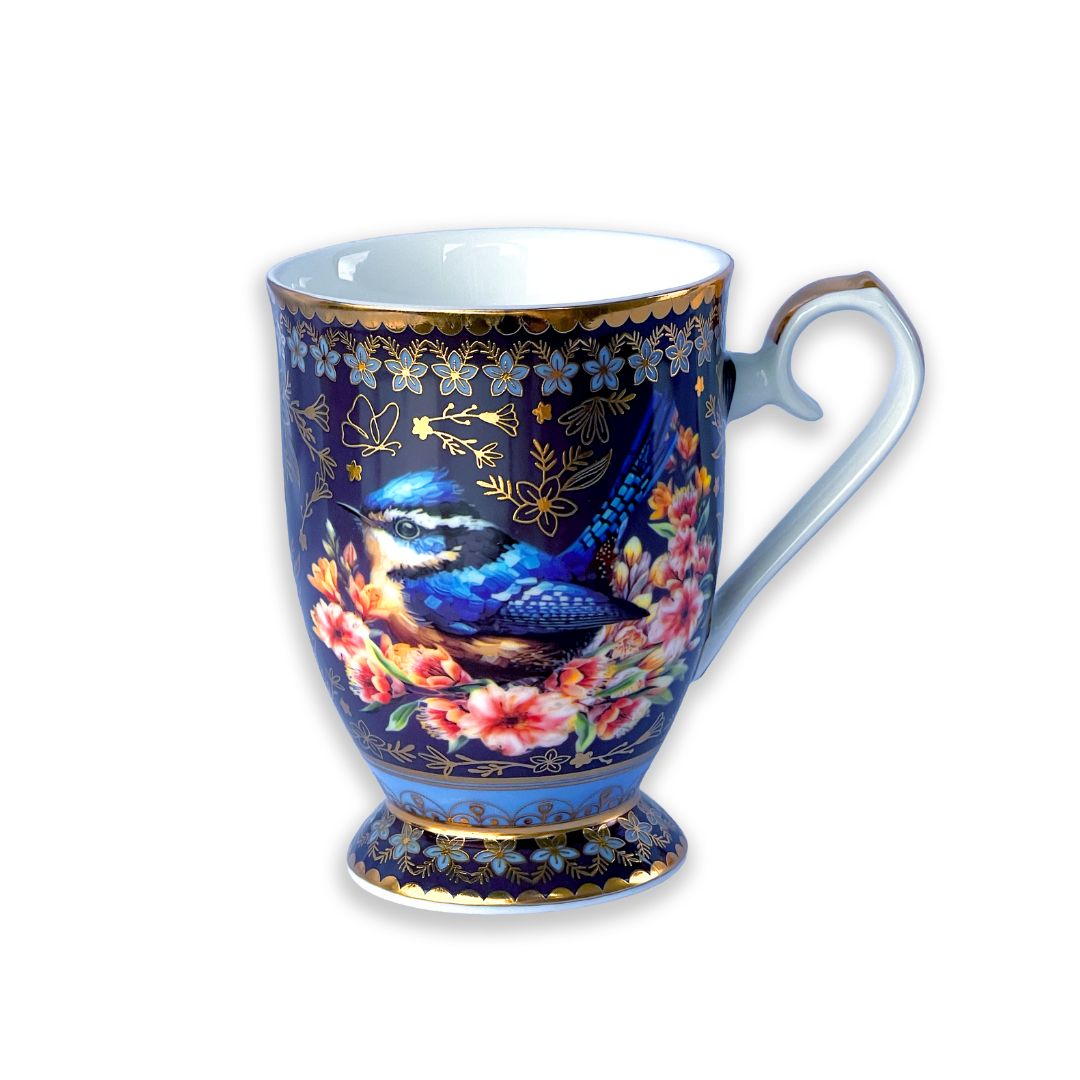 Lisa Pollock Blue Wrens Ceramic Cup