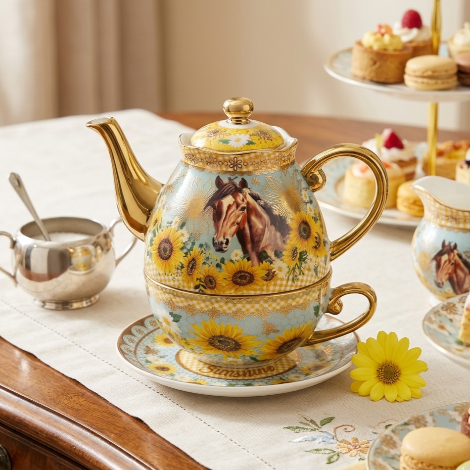 Lisa Pollock Country Collection Ceramic Tea for One Set
