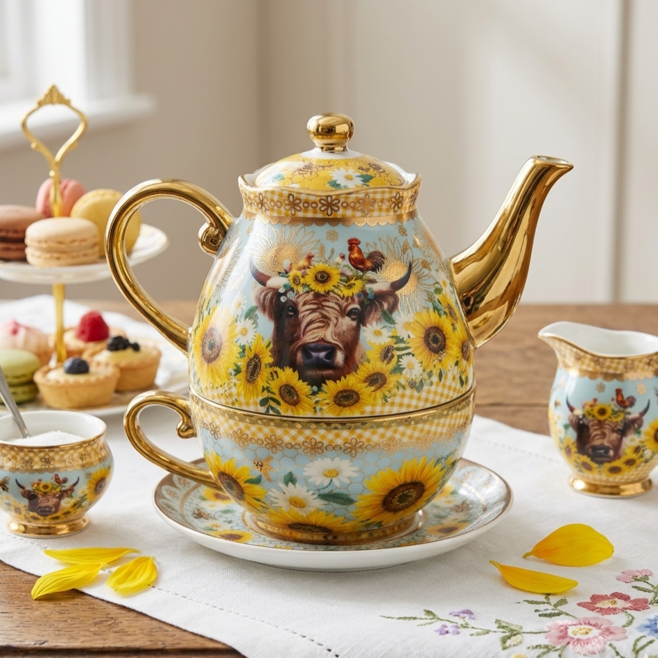 Lisa Pollock Country Collection Ceramic Tea for One Set