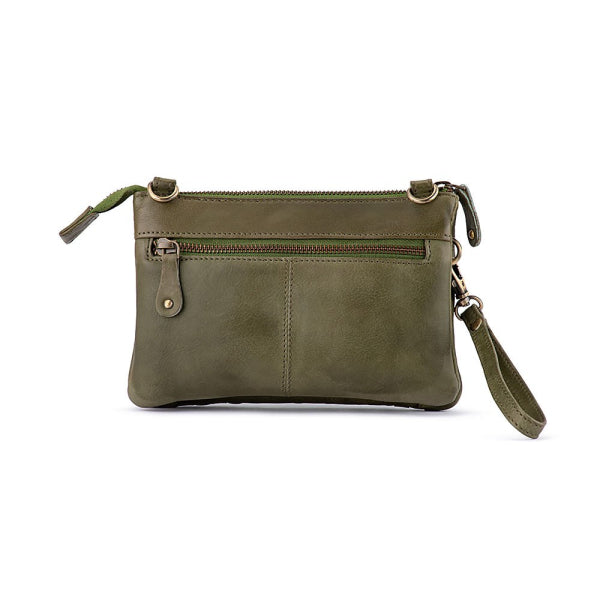 Verona - Weaved Crossbody Phone Bag Olive